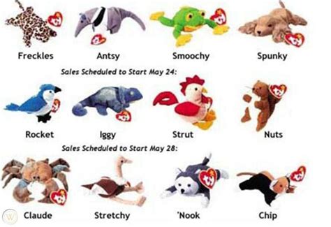 Merriment the Bear - 6. . Complete list of beanie babies and their value